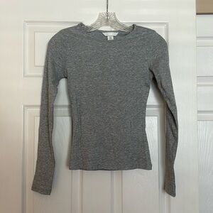 H&M Grey Ribbed Top XS